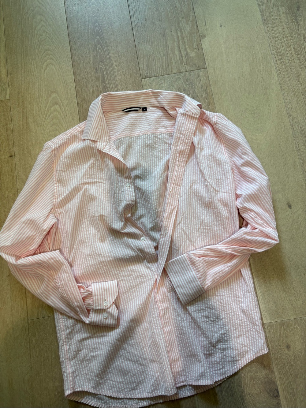 Light Pink Striped Button-Up Shirt